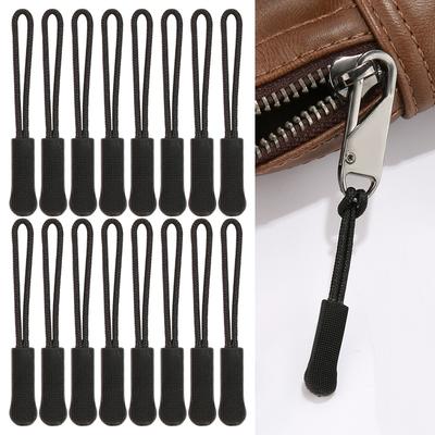 5/10/20PCS Extension de tête de fermeture éclair Étiquettes Tirettes Cordon Coulisseau Tire-cordon Corde Extrémités Fermoir Clip Fermeture éclair pour Sac Extérieur