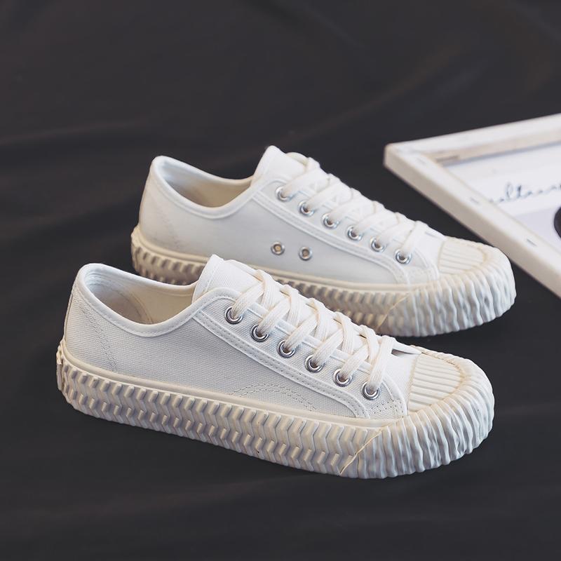 Classic Biscuits Canvas Shoes For Women  New Fashion Korean Retro Easy Matching Board Flats Casual Student Sneakers