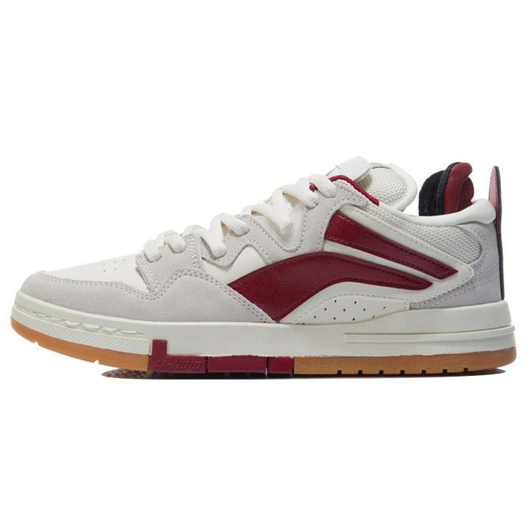 

New LiNing Wave Pro Anti Slip Wear Resistant Low Top Skateboard Shoes Men s White Red AECR073-4 43