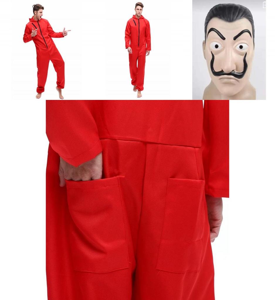 Lightweight Salvador Dali Money Heist La Casa De Papel Costume And Mask Set