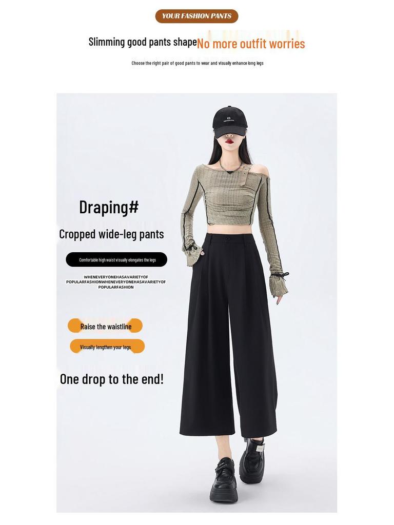 Women's High-Waisted Gray Cropped Pants - Flattering and Slimming for Spring/Summer 2026
