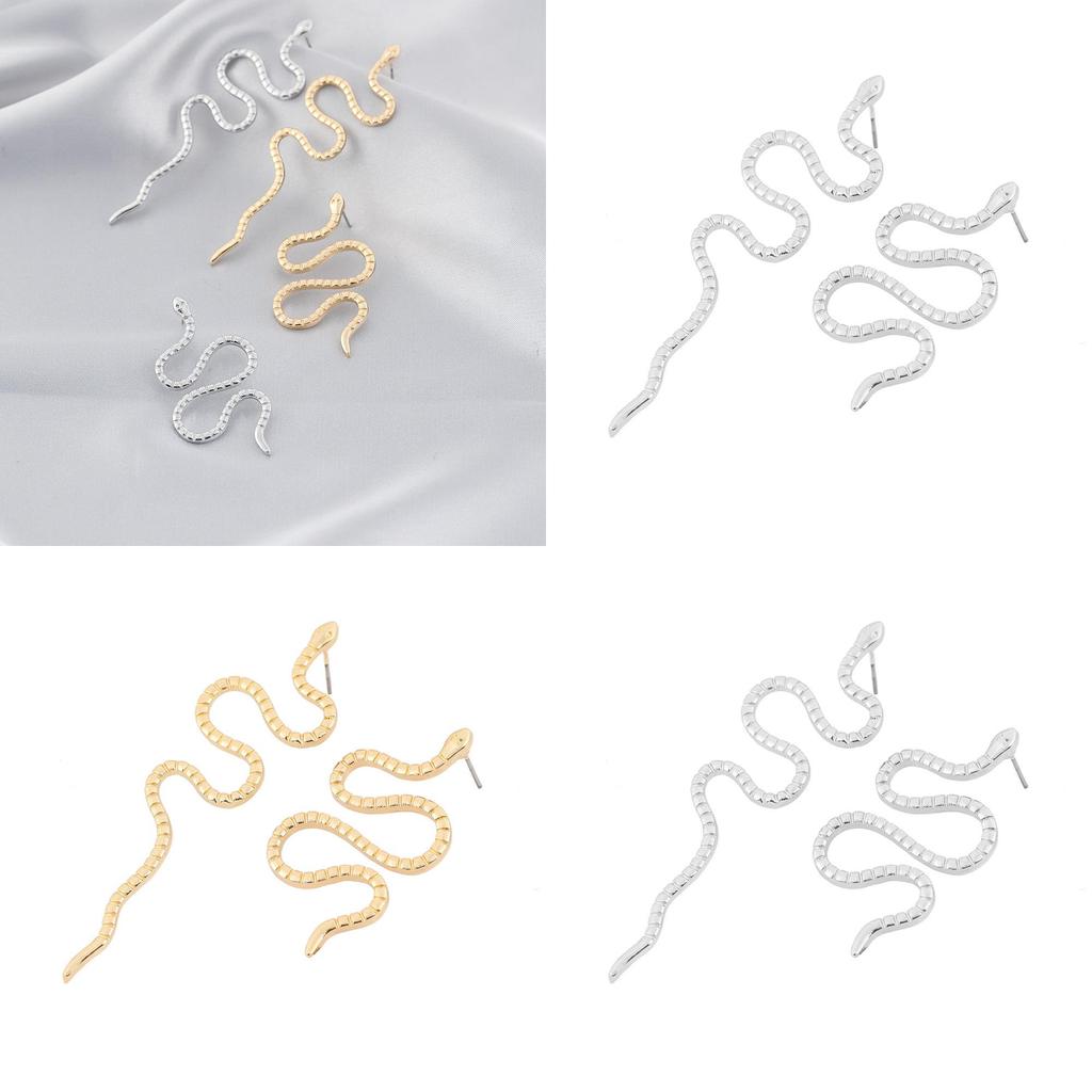 Elegant Gold And Silver Snake Earrings Modern And Fashionable Animal Inspired Jewelry