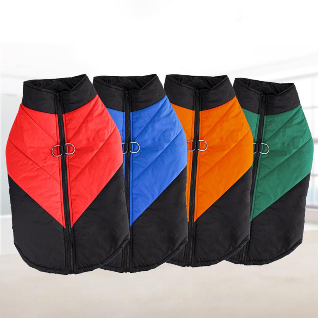 Dog Winter Clothes Warm Vest Harness Puppy Jackets with Traction Hook Waterproof Dog Jumpsuits Skiing Hiking Clothing