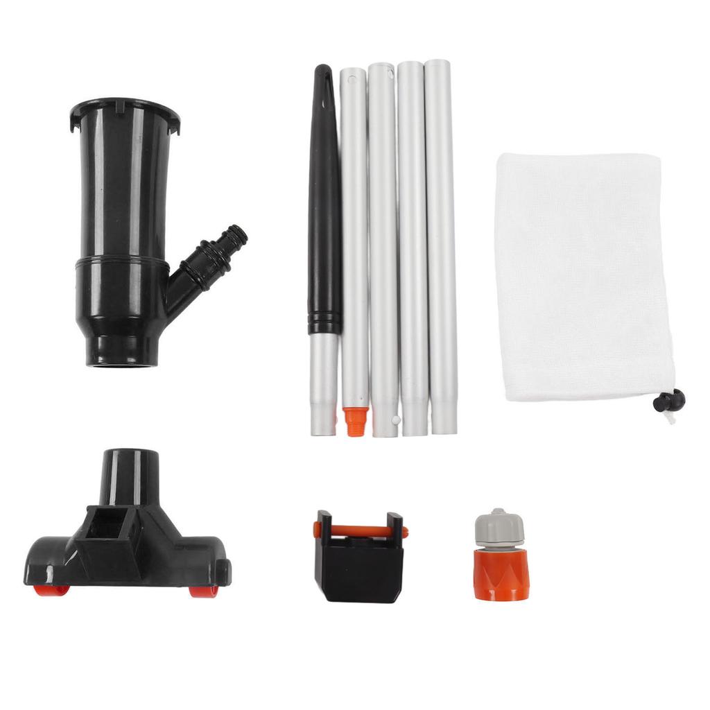 Small Pool Vacuum Portable Pond Vacuum Cleaner with 5 Section Aluminum Alloy Rod Nylon Fine Mesh