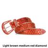 Women's European and American feng shui diamond leather belt, handmade diamond-encrusted fashionabl