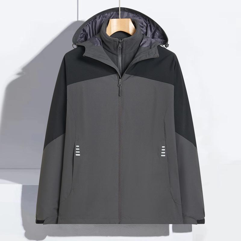 Herren Dreifach-Atmungsaktive Winddichte Warme Bergsteigerjacke