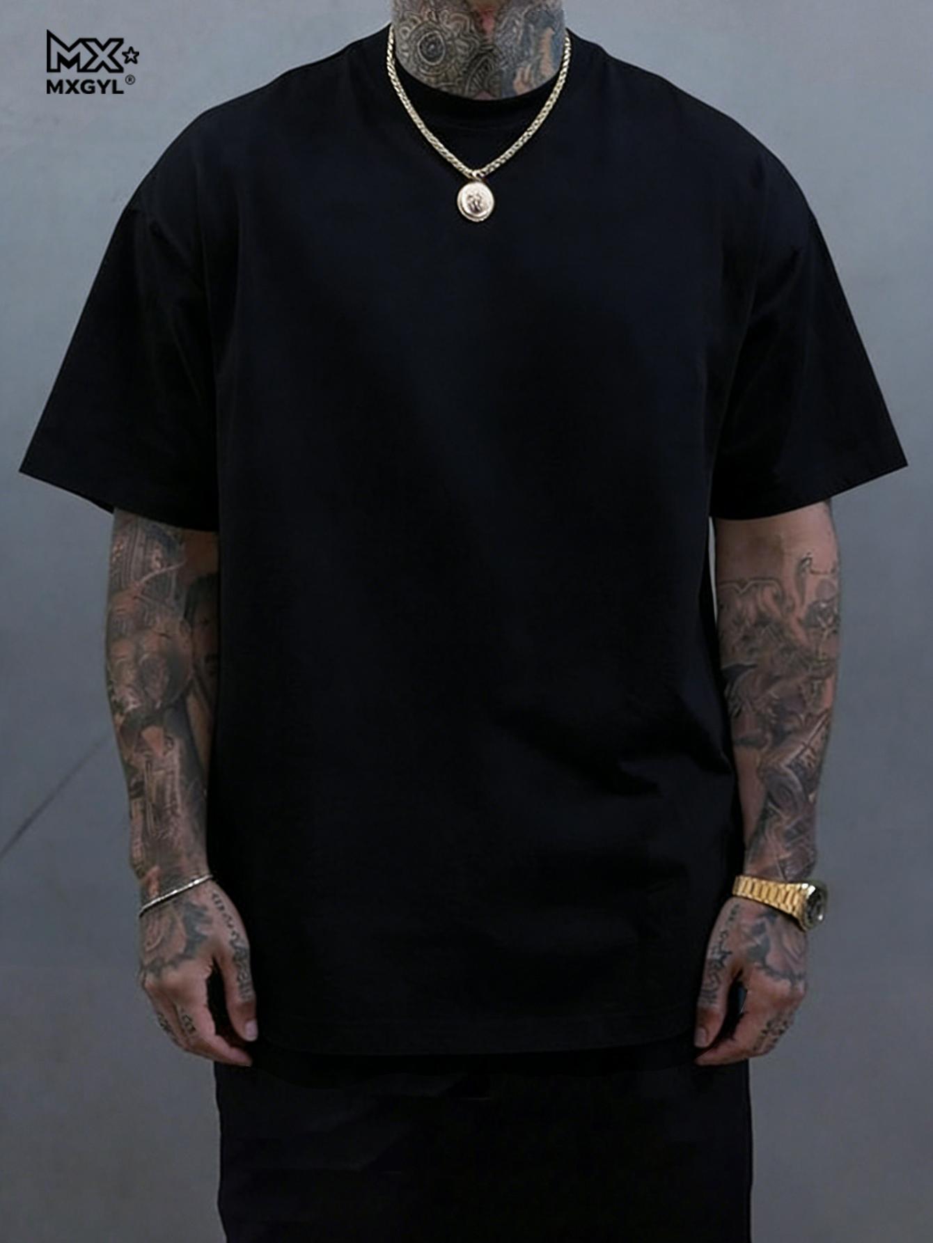 

Summer men s casual sports loose plus size whatever letter printed comfortable round neck short sleeved T-shirt 5XL чорний