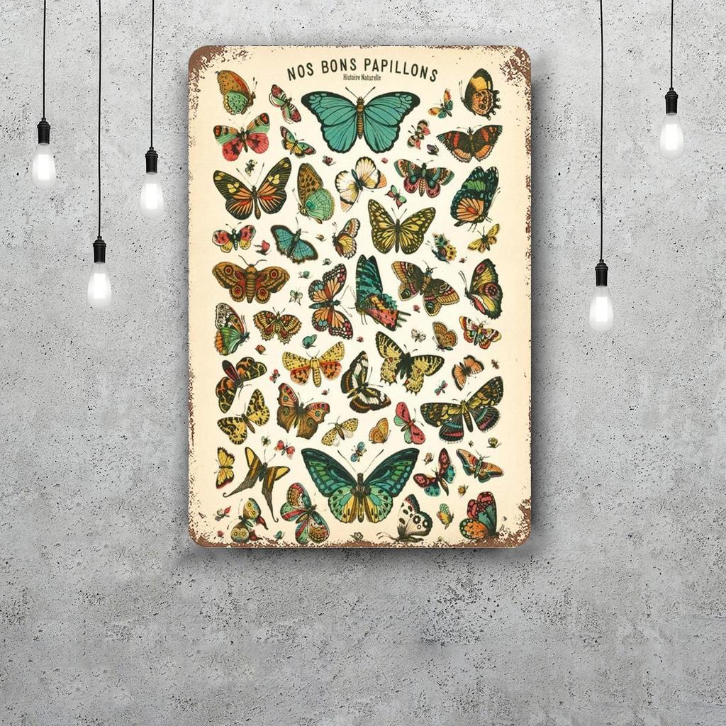 butterfly Decor Vintage Metal Signs Tin Signs Captain Poster Decor for Bar Pub Club Man Cave Wall Decoration