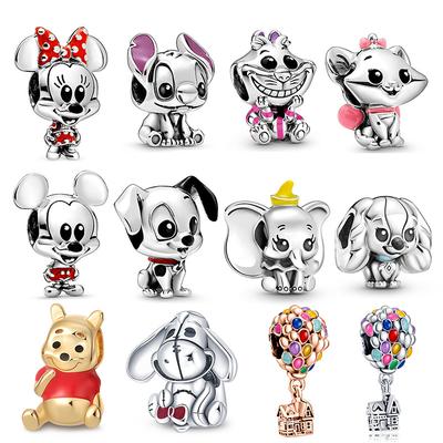 925 Sterlingové stříbro Mickey Minnie Stitch Korálky přívěsky Pasují na Originální Náramek Náhrdelník Dámské Luxusní Šperky Dárky