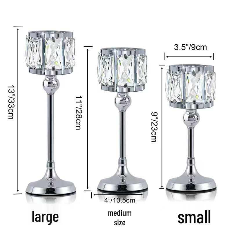 European Gold Crystal Candlestick: Elegant Iron Art for Home Decor, Weddings, and Candlelight Dinners