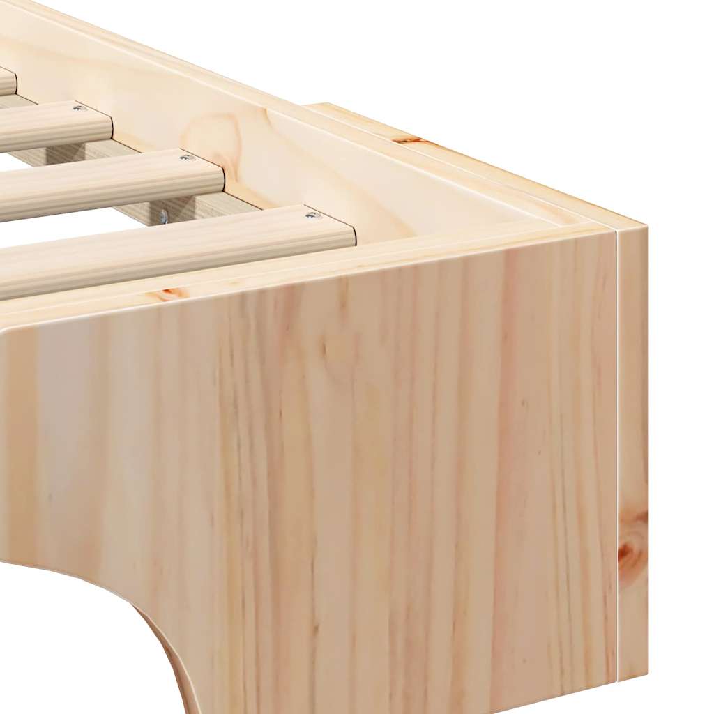 Bed Frame Brown 80 x 210 cm Solid Pine Wood