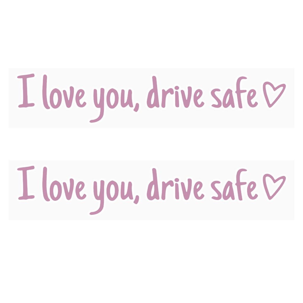 2pcs I Love You Drive Safe Car Stickers,Rear View Mirror Stickers For Women Men Waterproof Rear View Mirror Decals