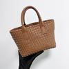 Woven Leather Tote Bag Women Medium Crossbody Handbag Daily Use