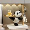 Chic Panda Shaped Resin Tray with Metal Base Perfect for Jewelry Storage Bedroom Decor