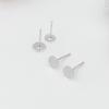 S925 Sterling Silver Flat Head Stud Earrings Pearl DIY Jewelry Accessories