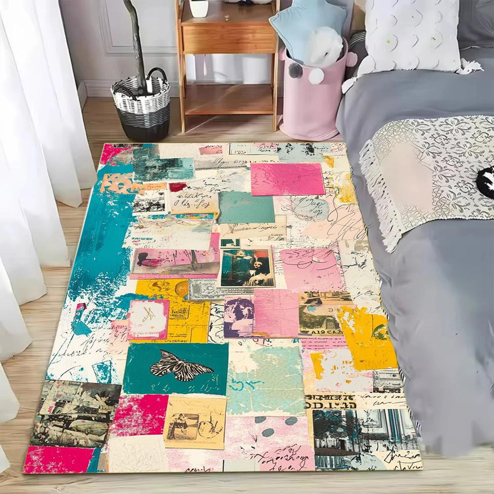 Colorful Abstract Graffiti Carpet for Living Room Bedroom Kitchen Doormat Non Slip Mat for Living Room Bedroom Study Home Decor