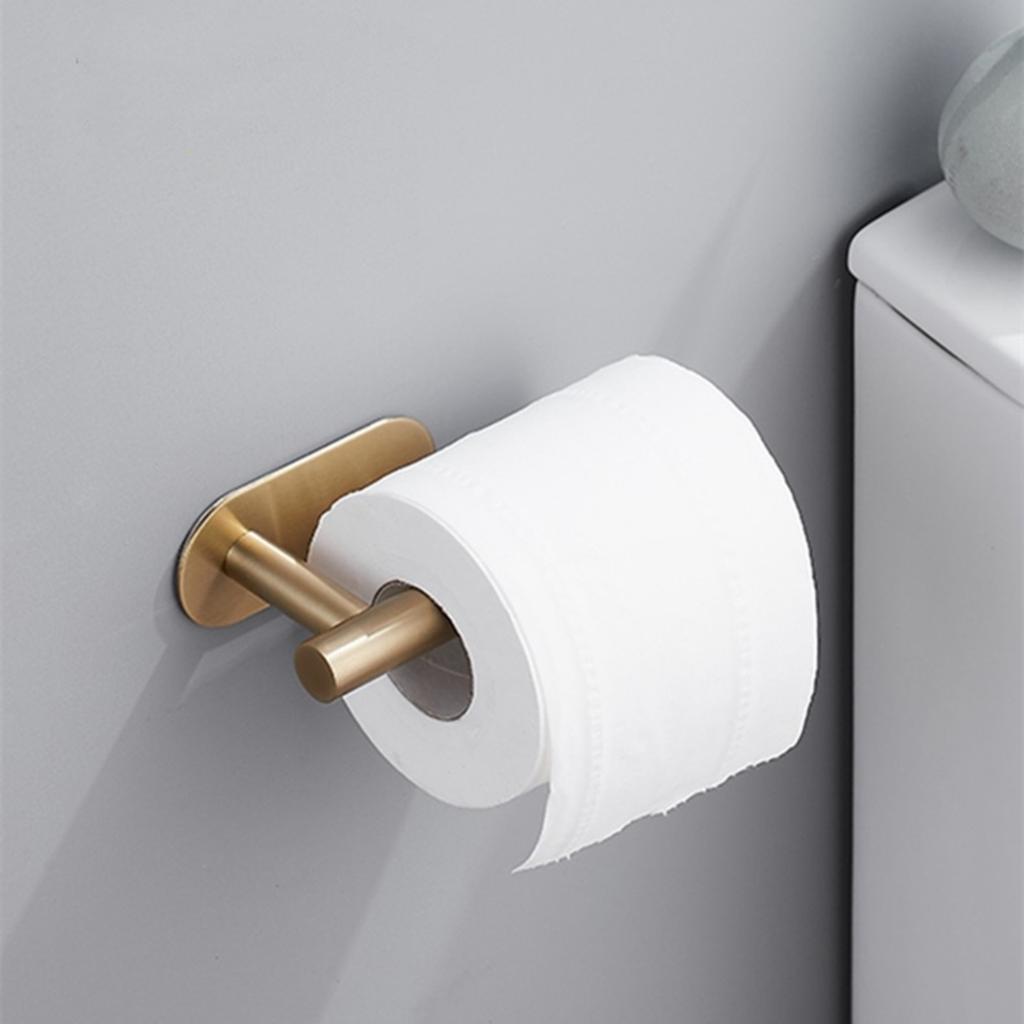 No Punching Wall Mounted Toilet Paper Holder Stainless Steel Bathroom Kitchen Roll Paper Toilet Holder Storage Stand