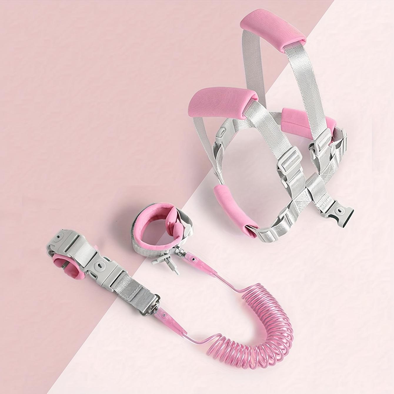 

[Розовый страховочный поводок] Прочный полиэстеровый страховочный поводок от потери | Регулируемый ремешок и амортизирующий пружинный шнур | Розовый, для путешествий на открытом воздухе розовый