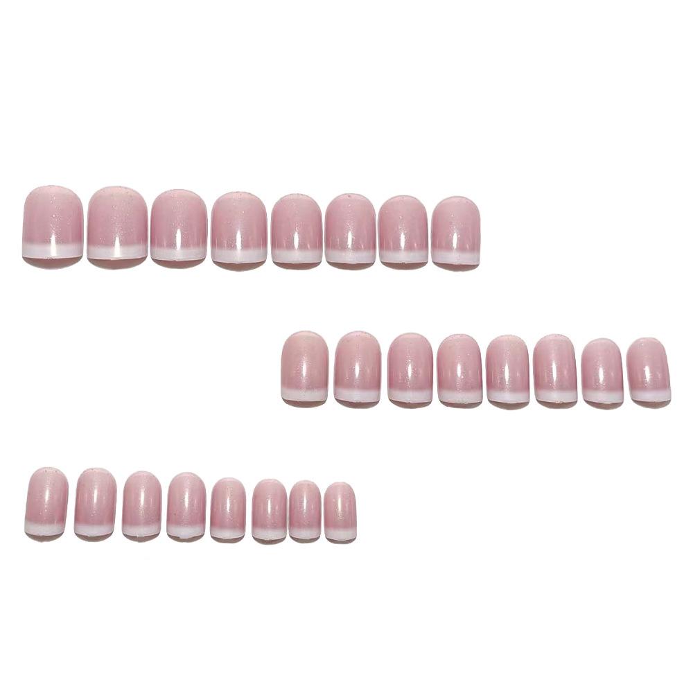European Square Wearable Classic French White Edge Glitter Nails - Hot Selling Simple Nail Art Tips