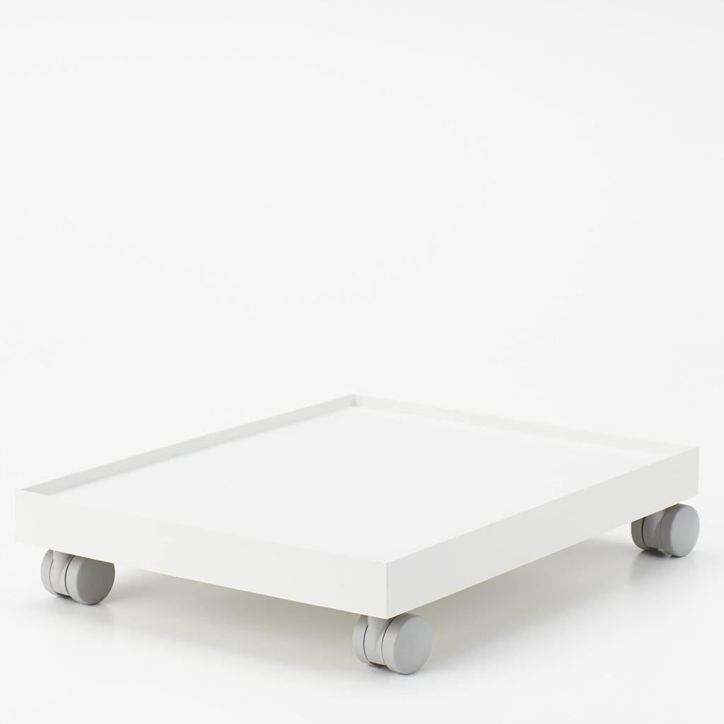 MUJI Polypropylene File Box Lid with Caster White 44902868 Standard, Attachment, Gray,