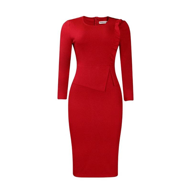 Frühling und Herbst Damenkleid Temperament schlanker Bleistiftrock Modepaket Hüfte große Kleider