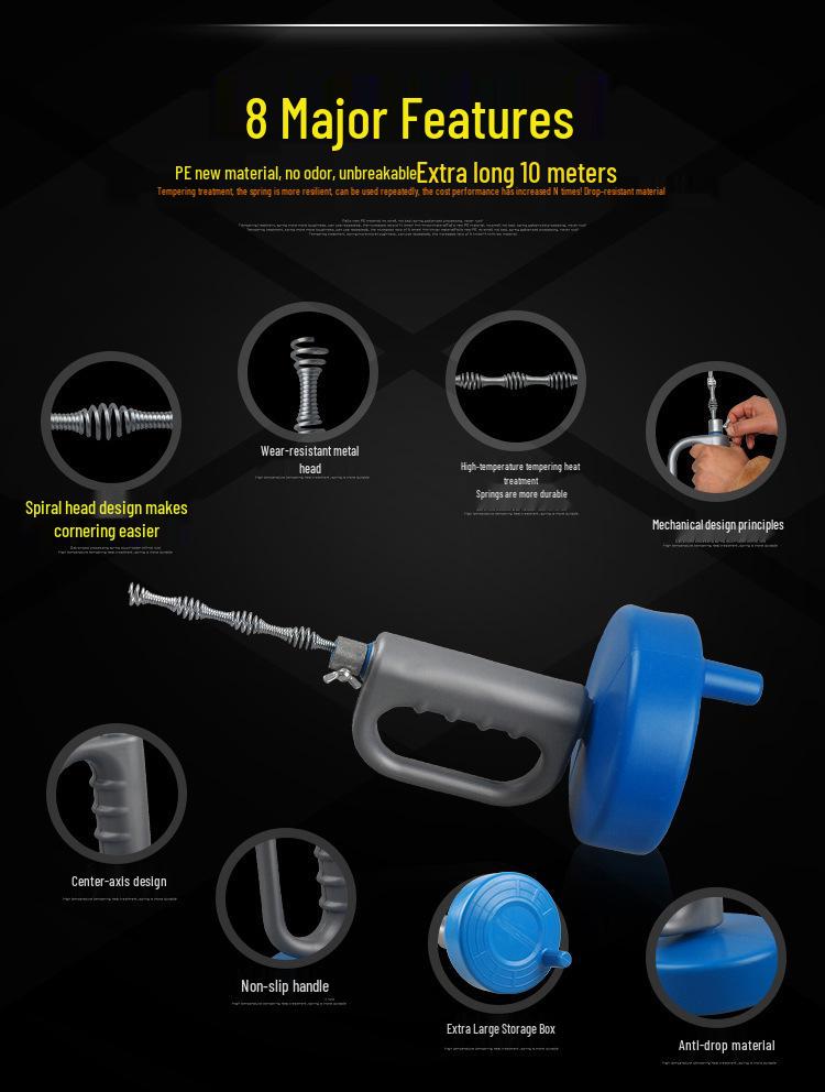 Spring Pipe Clog Remover for Hotel Housekeeping - Expert Pipe Dredging Solution