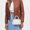 Coach Satchel 19 Letter Logo Zipper Closure Smooth Leather Bowling Bag Shoulder Crossbody Handbag Medium Women Handbags Silver White CT776-SVHA