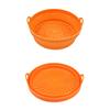 Foldable Air Fryer Silicone Liners Reusable Air Fryer Basket Round/Square Oven Baking Tray for Air Fryer Oven Accessories