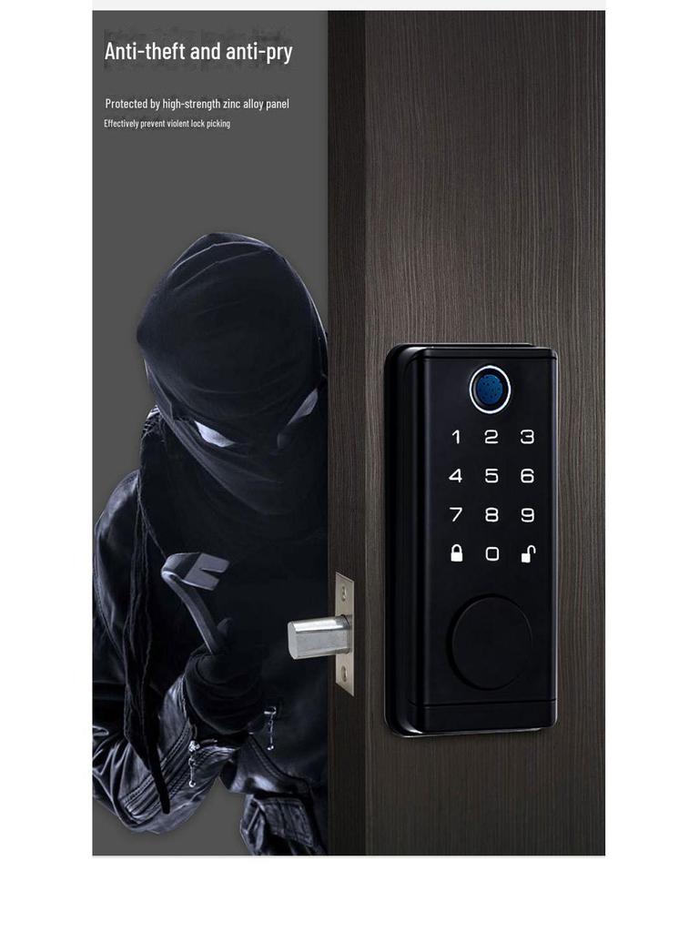 Smart WiFi Graffiti Lock: Electronic Deadbolt for Wooden Doors with Fingerprint, Key Card, and Password Access