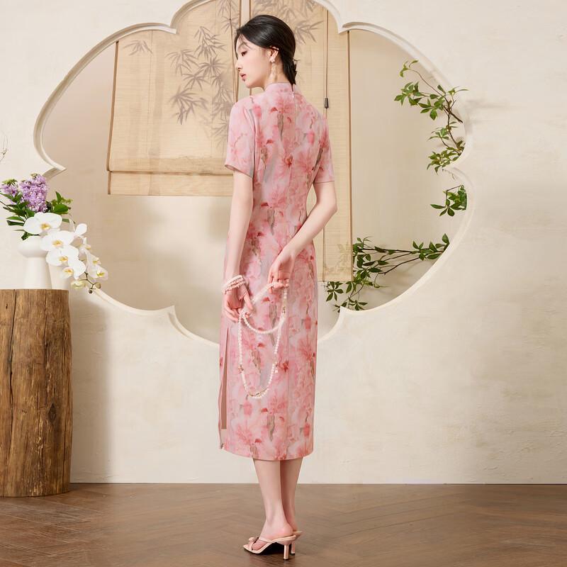 Elegant Plus Size Floral New Chinese Style Maxi Dress