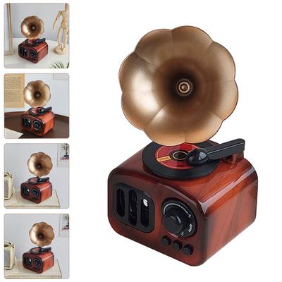 Gramophone Music Box Novel Plastic Gift for Housewarming Desktop Decor Office Adorn Decorative Vintage Delicate Adornment