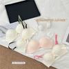Half a Cup of Sweet Floral Underwear Women's Small Breasts Gather and Show a Large and Thickened Flat Chest Special Steel-free Anti-sagging Bra Cover