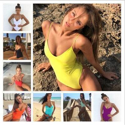 Europäischer und amerikanischer Bikini, einfarbig, einteiliger Badeanzug, sexy Bikini, mehrfarbiger Badeanzug für Damen