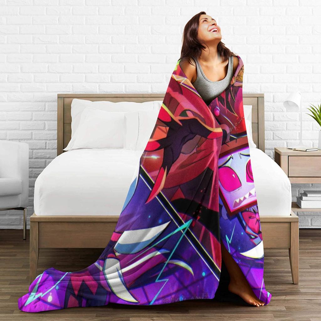 Hazbins Hotels Alastor Vox 2 Throw Blanket for Couch Soft Fuzzy Plush Blanket 50x60 Inch Multiple Sizes Bedspread for All Season
