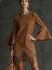 Retro Bell Sleeve Tassel Loose Dress for Women