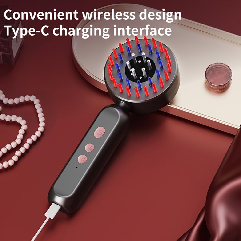 Scalp Massager Comb with LED Red Blue Light Massager for Relaxation
