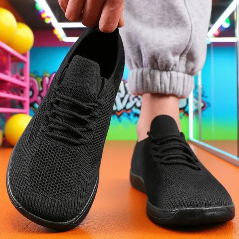 Women's Casual Wide Barefoot Shoes Unisex Trail Running Non-Slip Minimalist Walking Shoes Fashionable Breathable Men's Sneakers