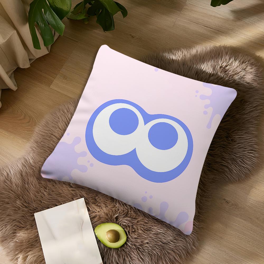 Game S-Splatoon Cute Squid cushion cover For Bedroom Car Coffee Shop Room Soft and Living Room Sofa Decorative Pillow Cover Case