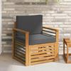 Outdoor Sofa Set Solid Acacia Wood and Polyester