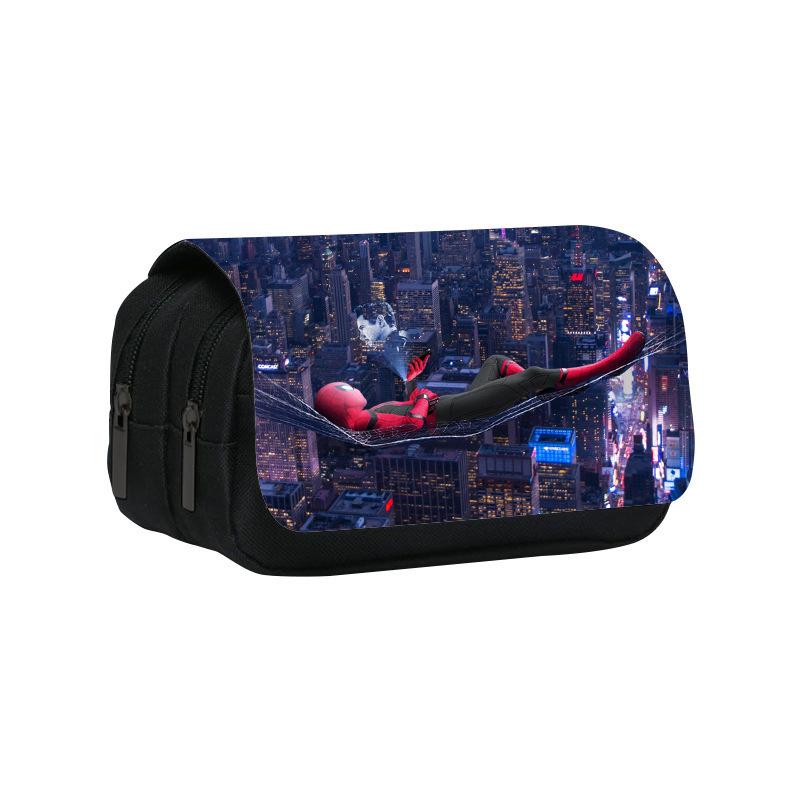 Spider-Man Print Double Pencil Case Student Stationery Storage Bag Pencil Case Pencil Case