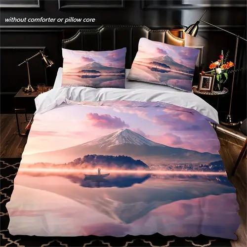 Comforter Snow Mountain Snow Mountain Background Skiing Theme Suitable For Children Kids Adults Warm Breathable