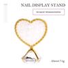 Heart-Shaped Diamond Base Manicure Display Stand with Gold Rim