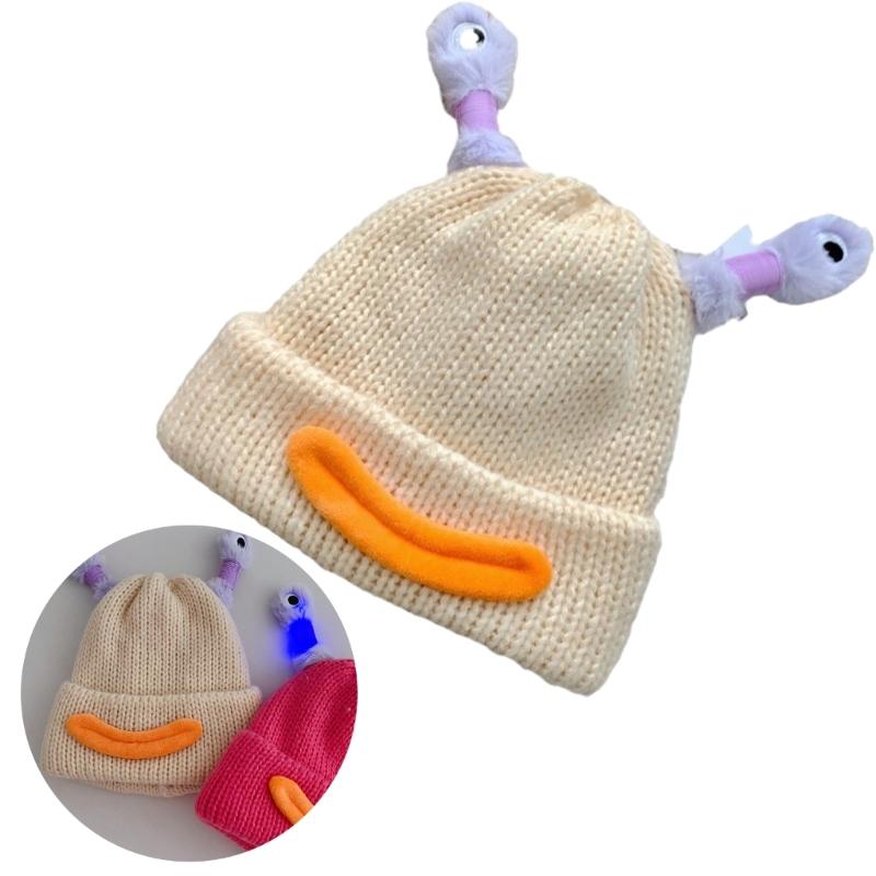 Thicken Windproof Beanies Cute Glowing Antenna Hat for Adult Kids Keep Ear Warm Hat Cold Weather Thicken Beanie Hat