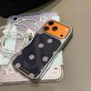 Korean retro denim pattern polka dots are suitable for Apple 16/17Pro Epoxy water condensation mobile phone case IP15 niche 14 sets