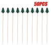 Christmas Disposable Bamboo Fruit Sticks Snowflake Christmas Tree Elk Santa Claus Fruit Sticks  Christmas Decorations