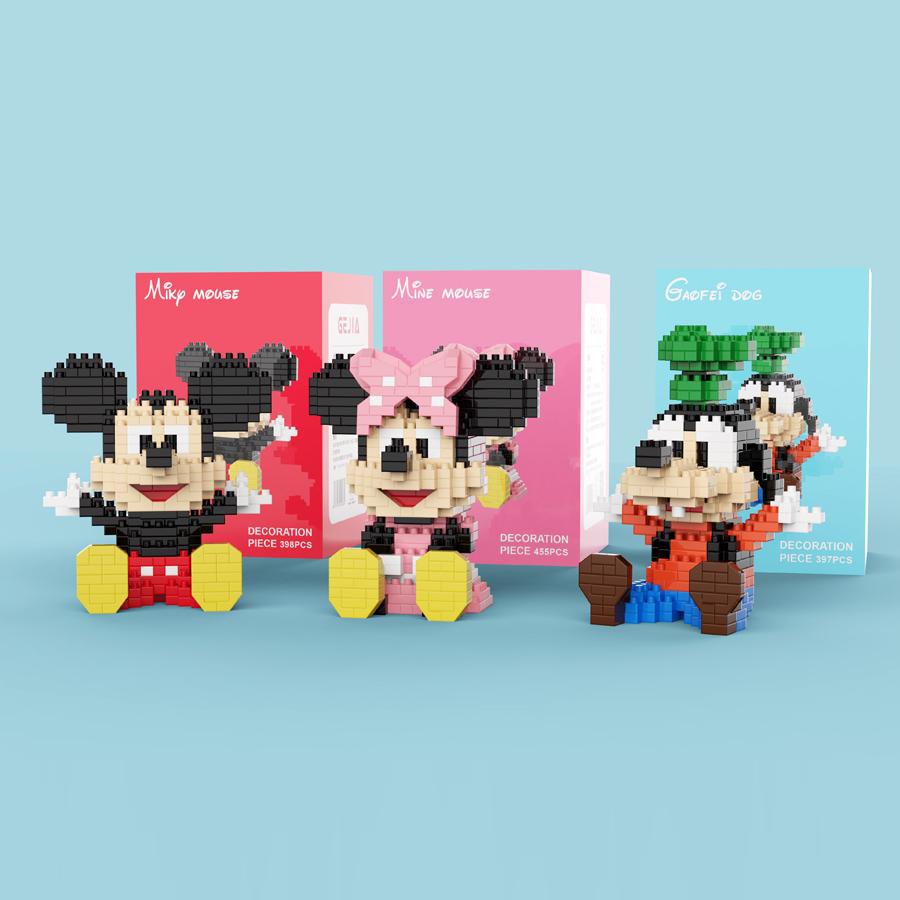 Disney Series Mini Sitting Cartoon Figure Goofy Duck Action Figure Micro Blocks Kids Toys Birthday Gifts