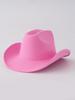 Unisex Plain Felt Western Cowboy Hat, European-American Style, Wide Brim, Curved Top Hat