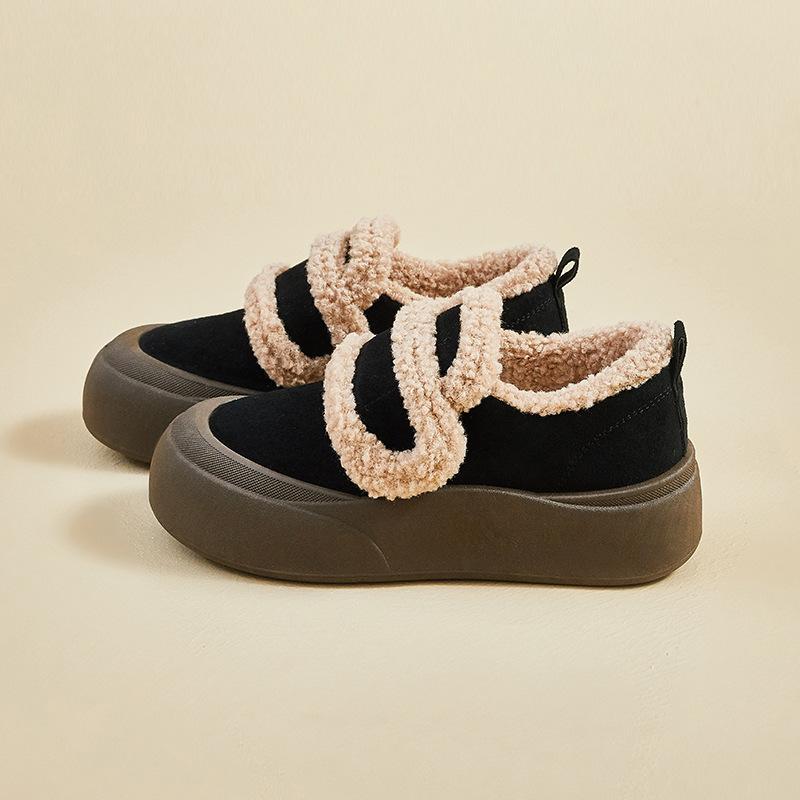 Winter New Velvet Women's Board Shoes Student Platform Versatile Thermal Casual Cotton Shoes XFH