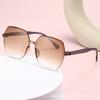 New European and American plain makeup large frame frameless sunglasses gradual change color versatile sunglasses women's fashion sunglasses