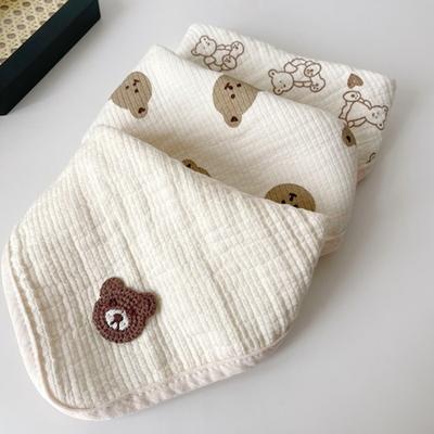 MK Embroidered Bear Handkerchief Scarf Bib 3-piece Set, Korean Baby Products